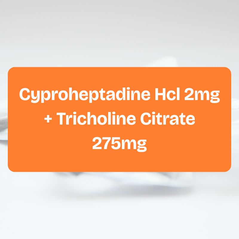 Cyproheptadine Hcl 2mg + Tricholine Citrate 275mg