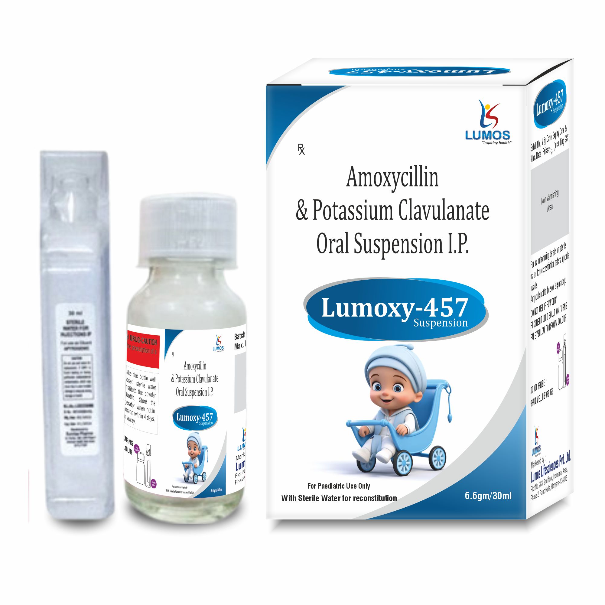 Amoxycillin I.P. 400 mg + Clavulanic Acid 57Mg With Glass And W.F.I.