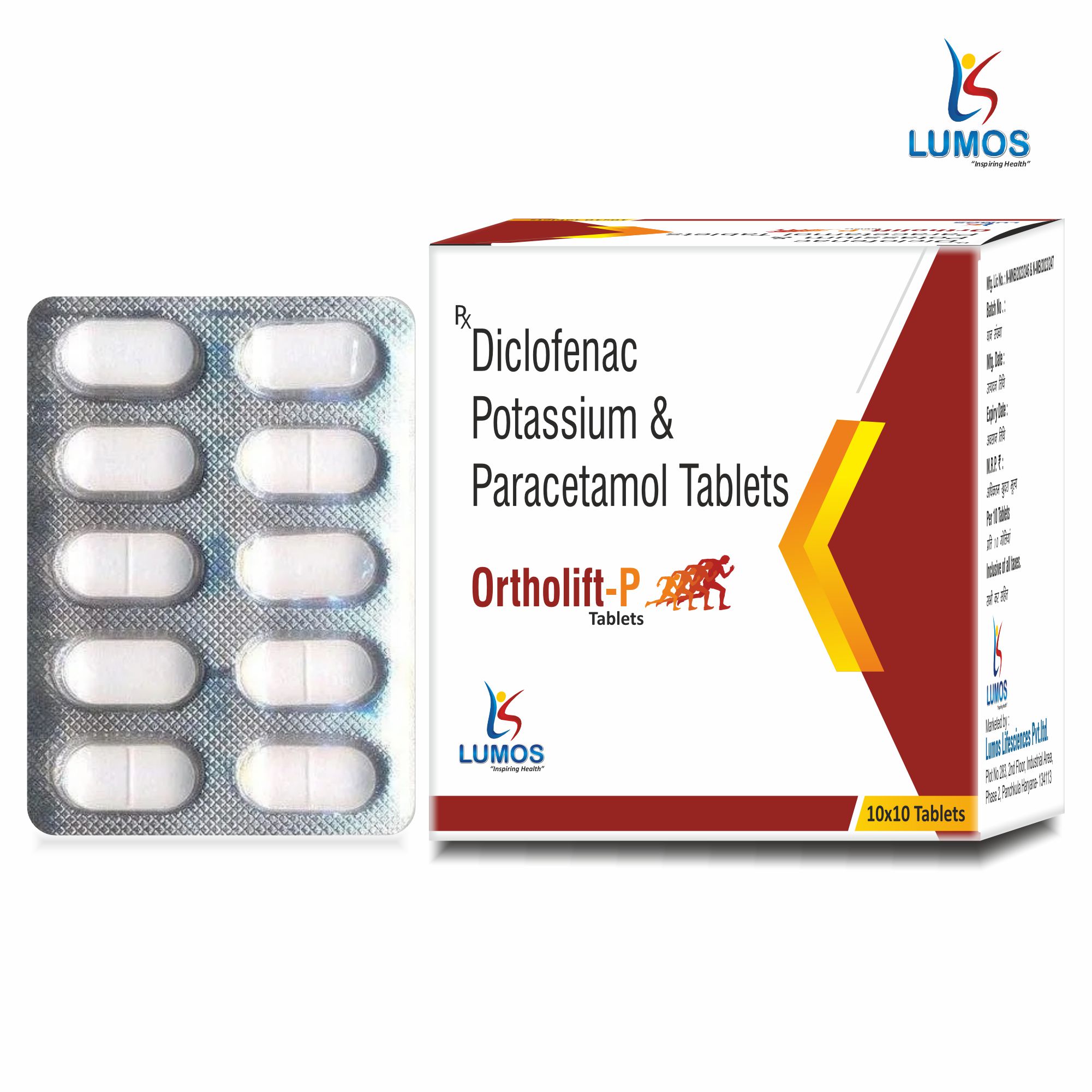 Diclofenac Potassium 50mg+ Paracetamol 325mg