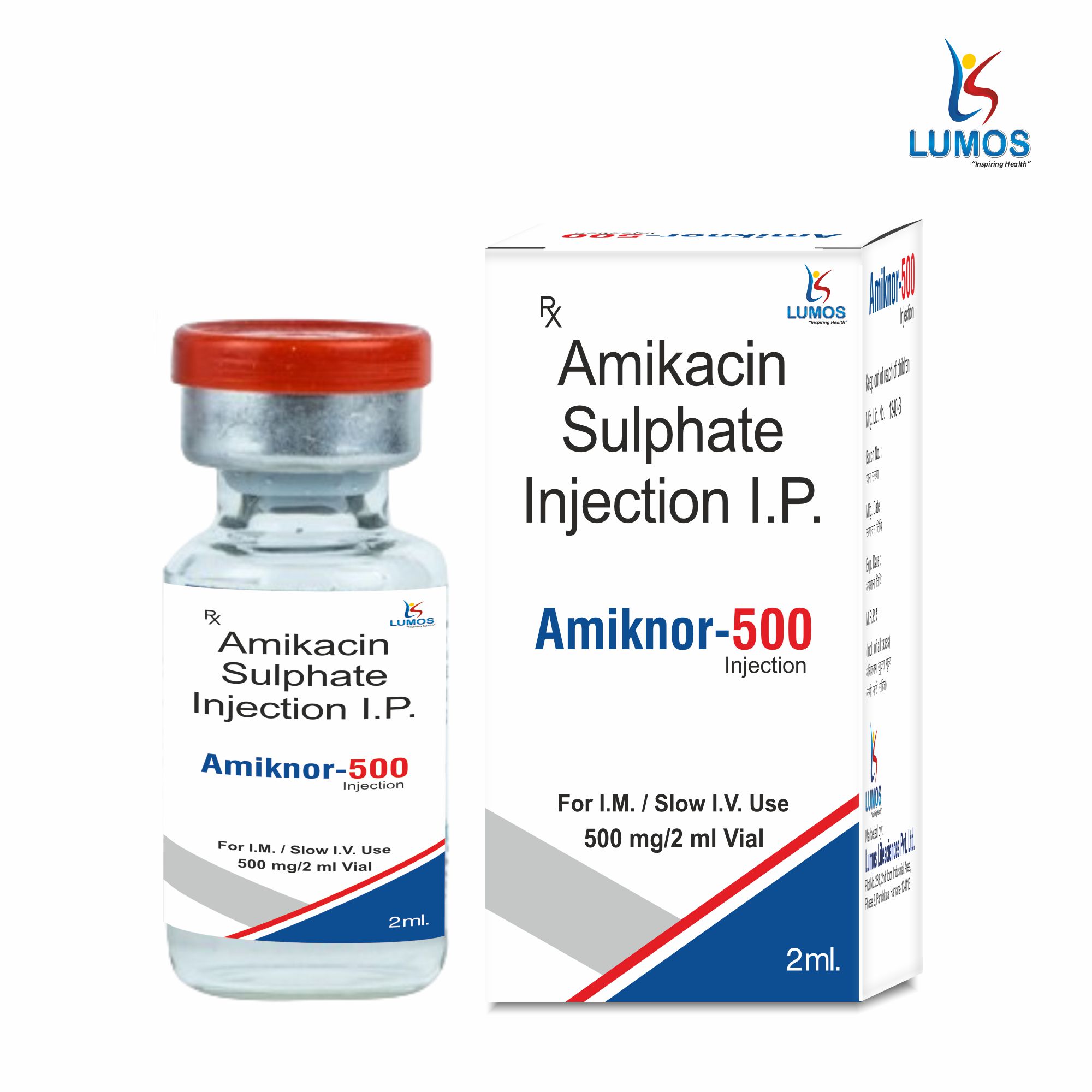 Amiknor-500 2ML  INJECTION 3D